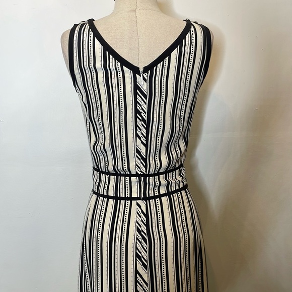 Tory Burch White Purple stripes Polka Dots Sleeveless A Line V-neck Dress 2 - Picture 11 of 16